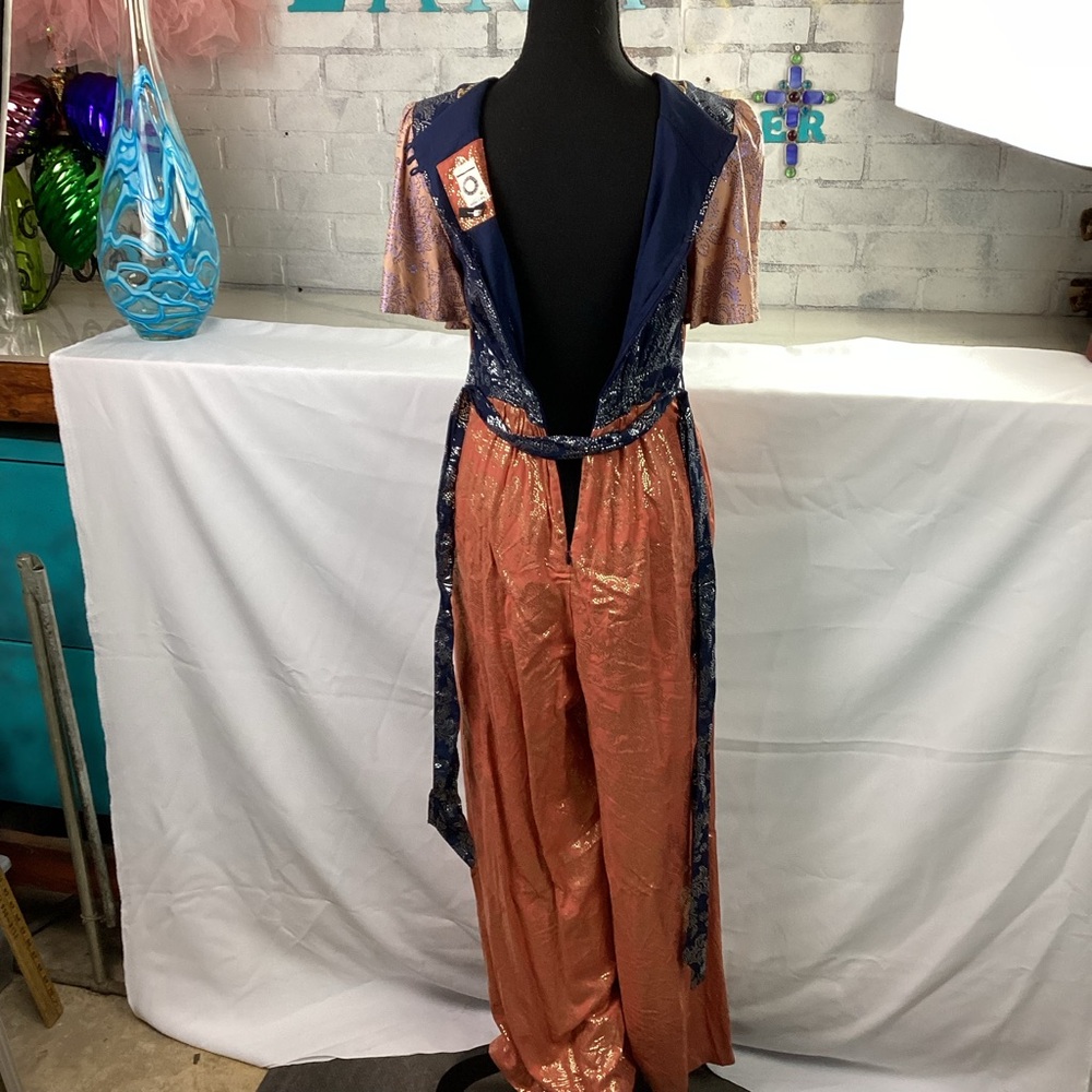 Anthropologie Akemi + Kin Sofia Metallic Jumpsuit Size 6 - Picture 10 of 12